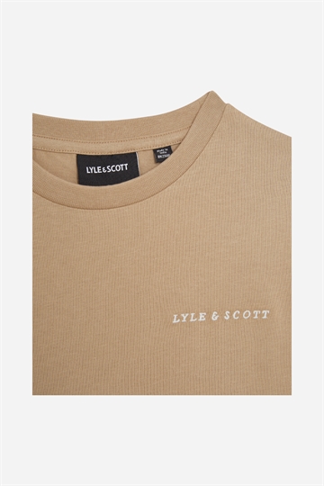 Lyle & Scott Script Embroidered T-shirt - Sand Storm